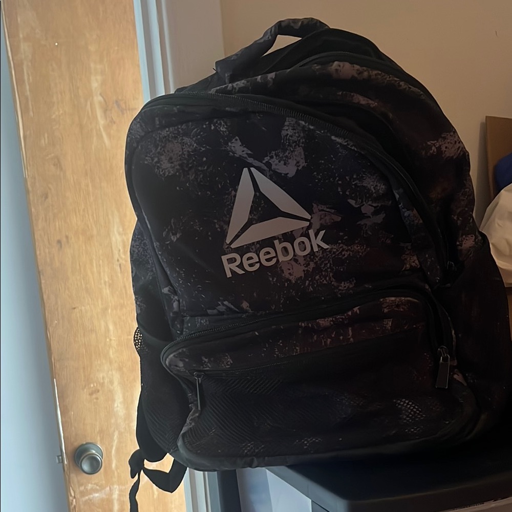 Reebok Black and Gray Men's Backpack